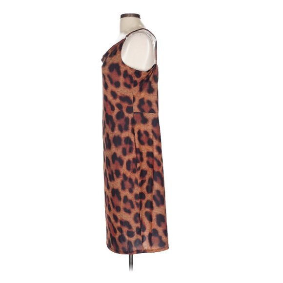 NEW! SEXY LEOPARD PRINT! L'Agence Animal Print Knee-Length Dress, XL! Slinky! - Picture 6 of 6